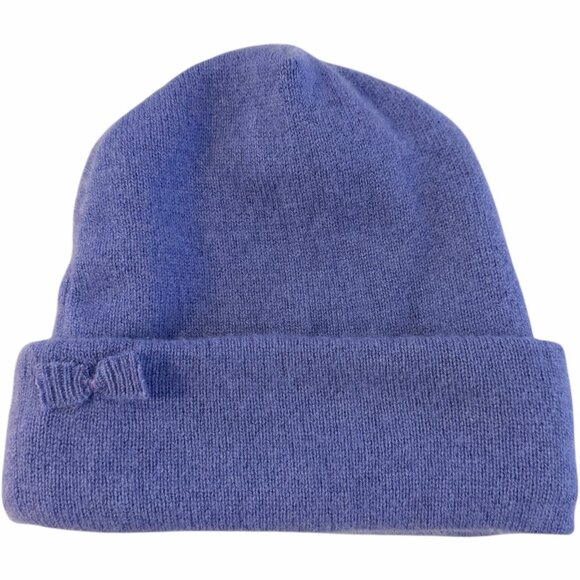 Handmade Upcycled 100% Cashmere Beanie Hat Soft Cozy Winter Knit Cap Lavender - Picture 2 of 8